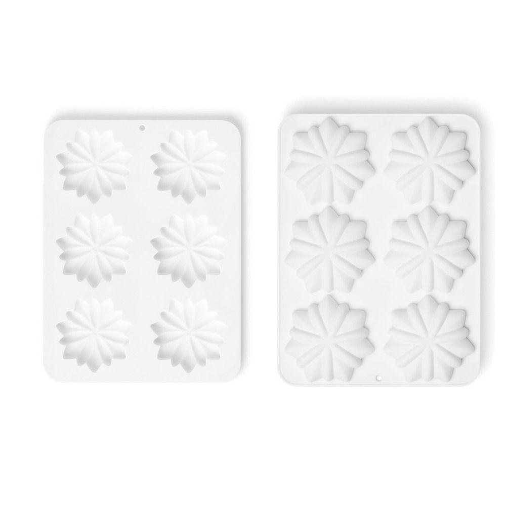 Heat-Resistant 3D Flower Mousse Cake Mold 6 Cavity Baking Cake Molds Pudding Mould  Pastry Making
