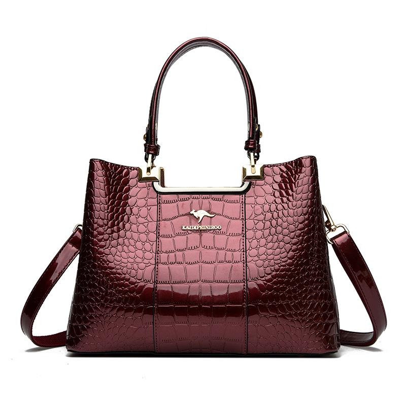 Sac Bandoulière Sac Épaule Sac à Main en Cuir Laqué Brillant pour Dames