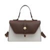 Handbag Women's Simple Belt New Texture Small Square Bag Contrasting Color Splicing Design Fashionable Messenger Bag