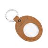 1Pc PU Leather Keychain Coin Holder Double Side Coin Display Case Medallion Sobriety Coin Recovery Chip Airtag Challenge Coin