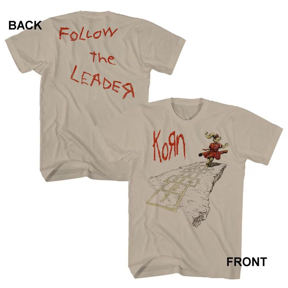 KORN CD LGO FOLLOW THE LEADER Официальная Футболка LRG Новая жизнь персиковая проблемы Унисекс Футболка XXL
