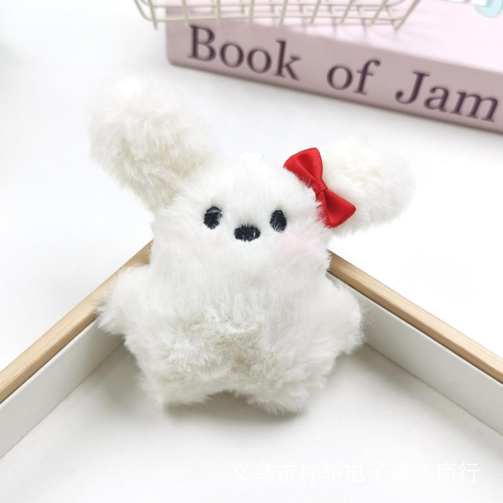 Flying Rabbit Plush Pendant: Cute Bow & Sunglasses Keychain - Perfect Small Gift or Souvenir