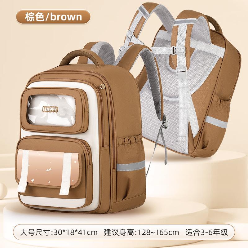 School bag new bag children's primary school students 1-6 backpack burden reduction backpack