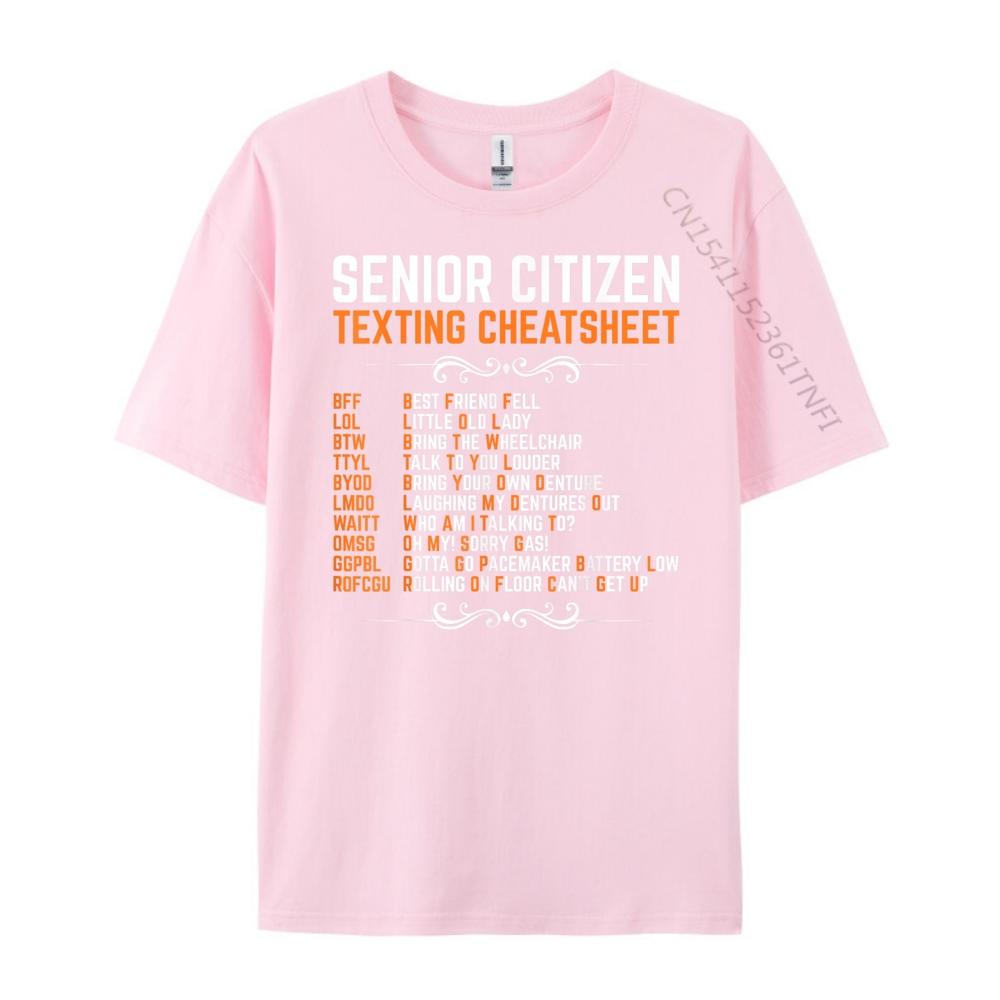 Funny Senior Citizens Texting Code Cheatsheet Grandpa Luxury T Shirt Men High Quality Christmas Valentines Day Gift TShirt
