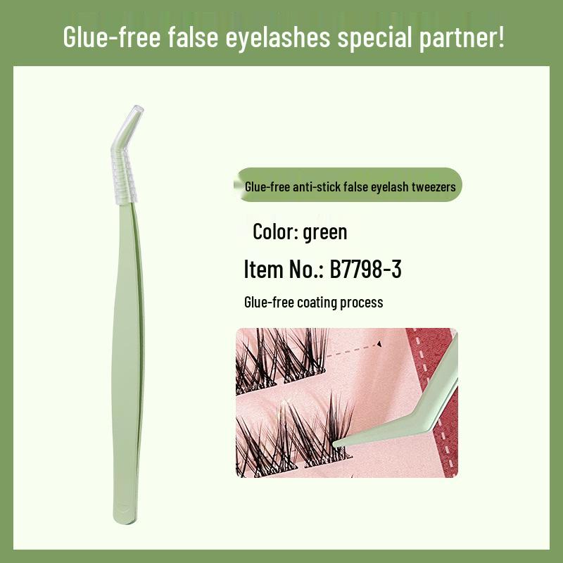 Gold Precision Eyelash Tweezers Feather Clip Set for Lash Artists