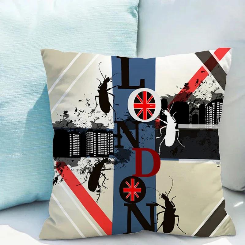 British Style London Cushion Covers Pillow Cases Decorative Sofa Cushions Sleeping Pillows Room Decor Pillowcases Cover