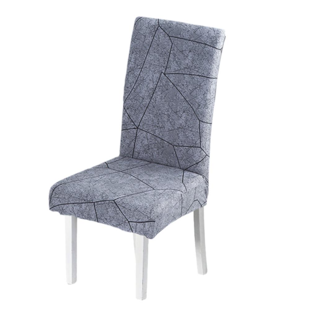 

Washable Seat Cover Elastic Chair Protecter Universal Printed Dining Chair Cover Hotel Style D