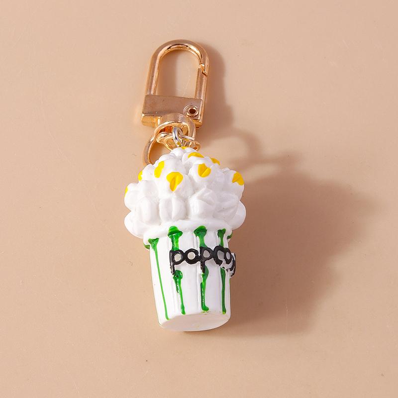 Cute Resin Ice Cream Keychain Simulated Food Key Ring Pendant for Women Girls Handbag Decor DIY Handmade Jewelry Gift