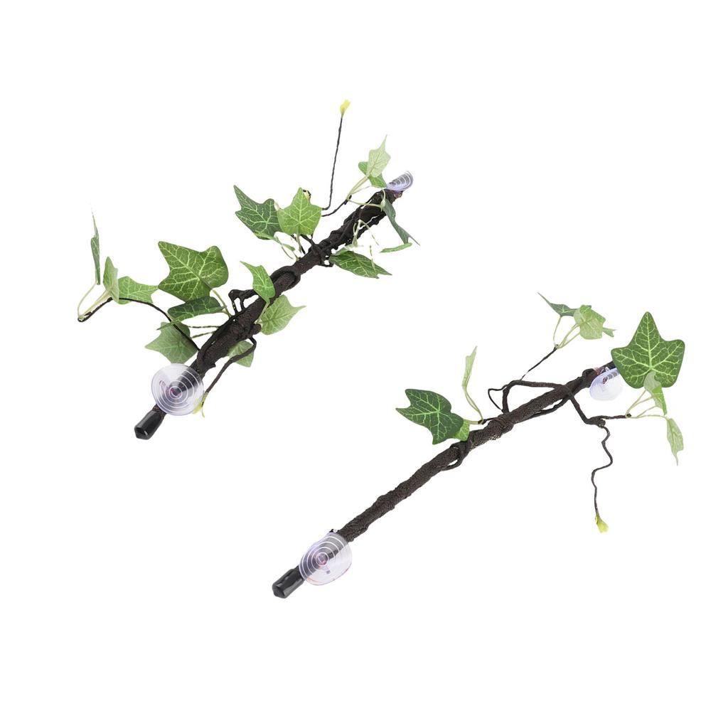 Reptile Corner Branch Terrarium Plant Decoration with Suction Cups for Amphibian Lizard Snake Climbing