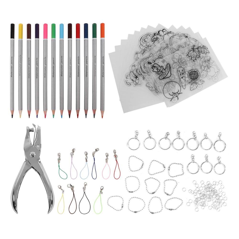 

157pcs Portable Shrinky Dink Sheets Manual Shrink Plastic Sheet Mother Day Ornament