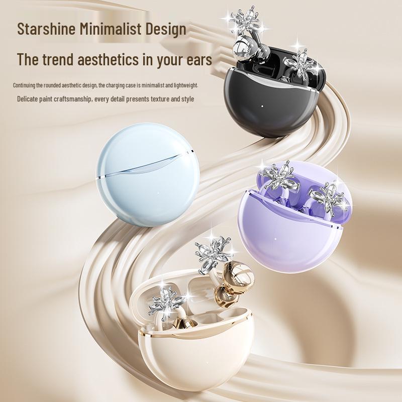 Rovani Bluetooth Ohrclip-Kopfhörer: Trendige Ästhetik, Wolkenkomfort, 5,4 Chip, Kein Ruckeln für Frauen.