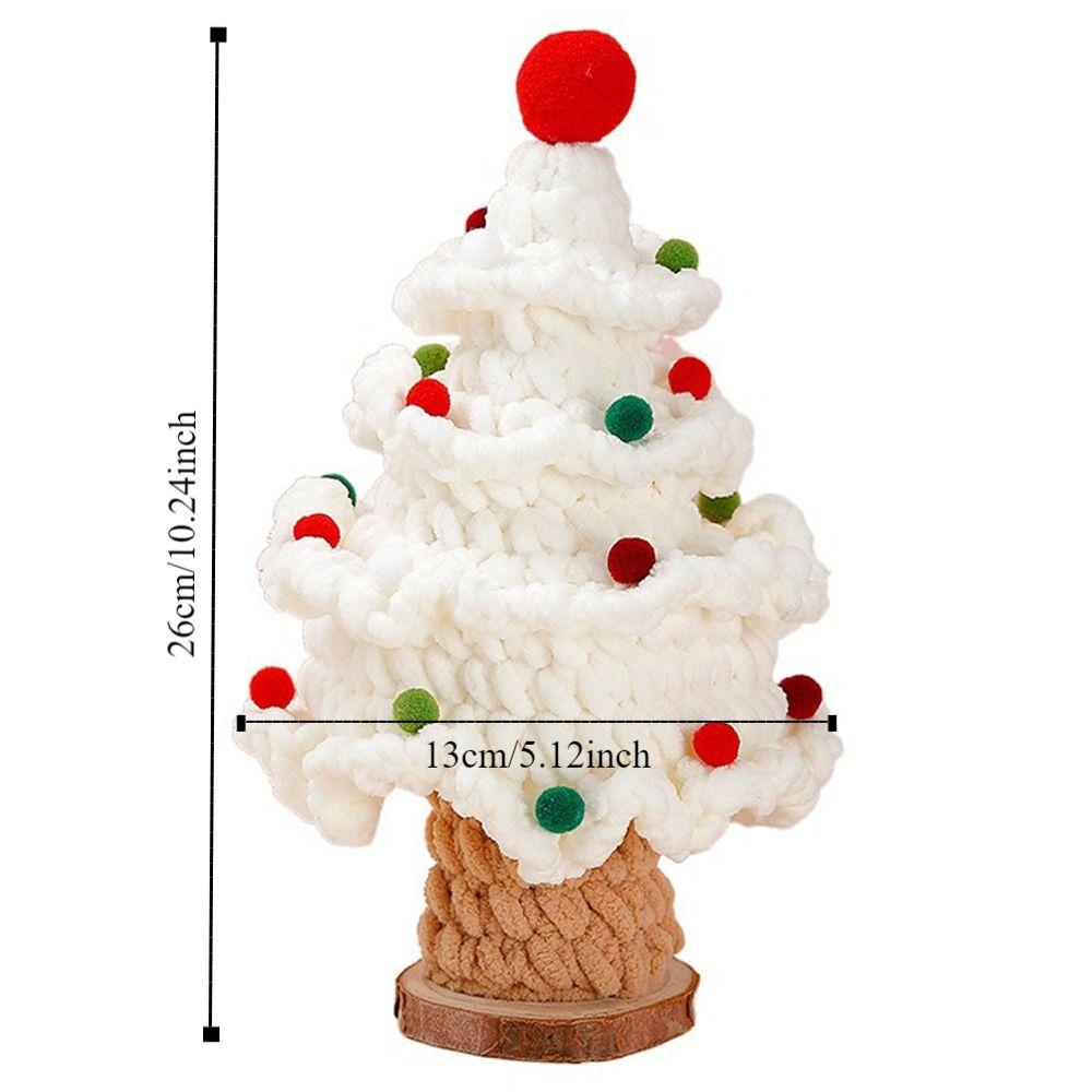 Finished Crochet Christmas Tree Hand Woven Artificial Knitted Tabletop Ornament  Christmas Day