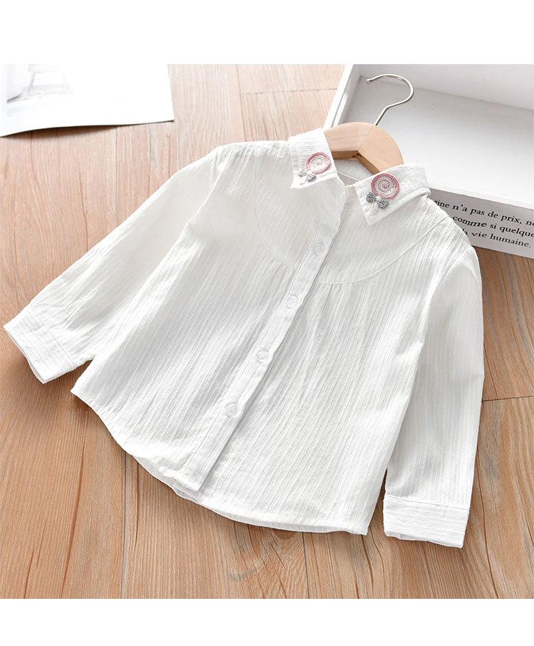 Girls' Cotton Lollipop Shirt - Spring/Autumn Korean-Style Doll Academic Fashion