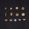 Gold Vajra Butterfly Spacer Beads with Gemstone Look and Strong Color Retention – Alloy Drip Oil Finish