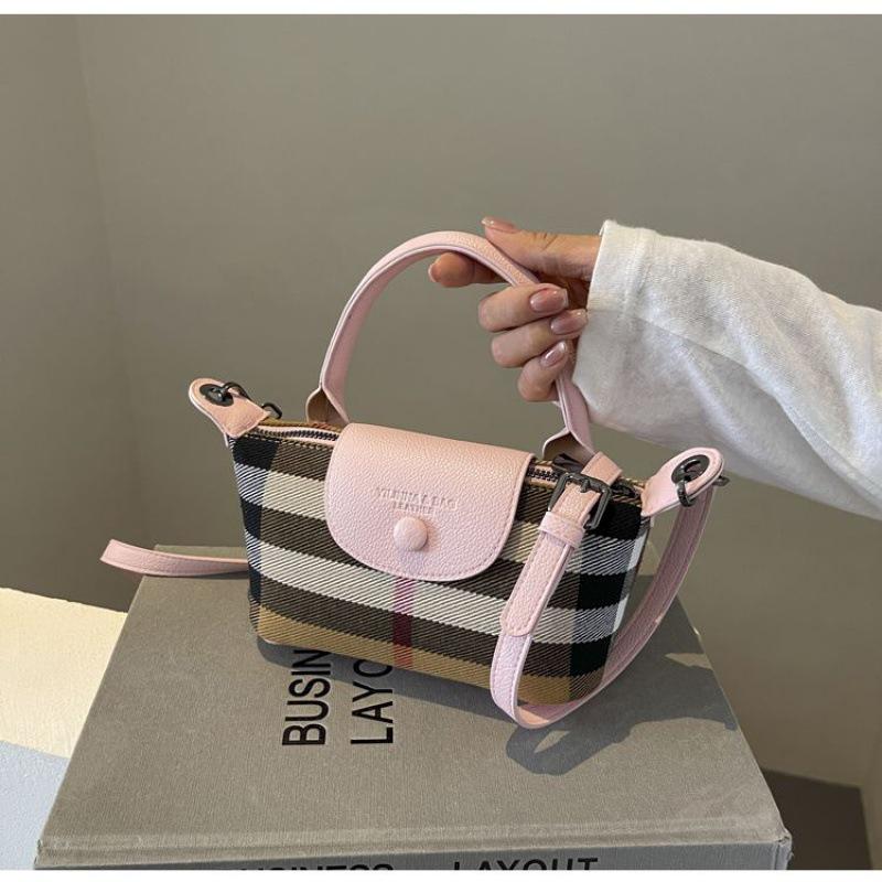 2024 Retro British Plaid Mini Crossbody Dumpling Bag