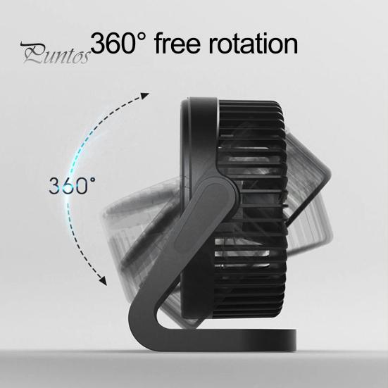 Desktop Fan USB Powered 360 Degree Rotatable Adjustable Small 5 Blades Quick Cooling Low Noise Large Airflow Mini Fan Home Supplies