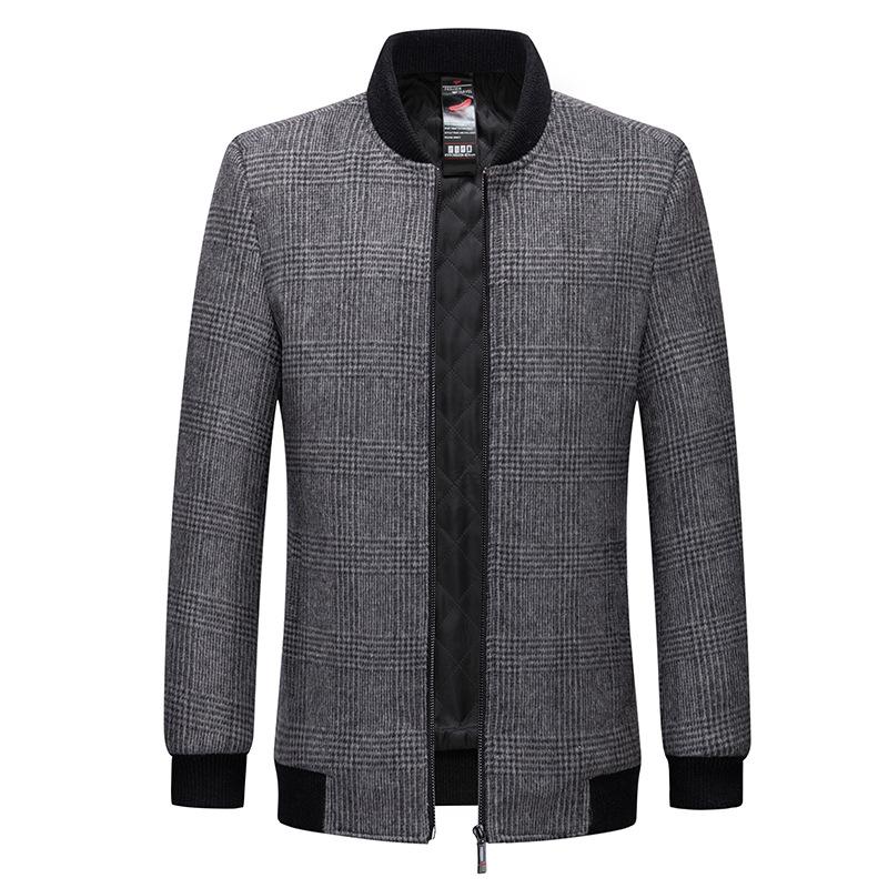 

Осенне-зимняя мужская шерстяная куртка с бейсбольным воротником, модная куртка из хлопка с сеткой Thousand Bird, утолщенная мужская куртка XXXXL серый