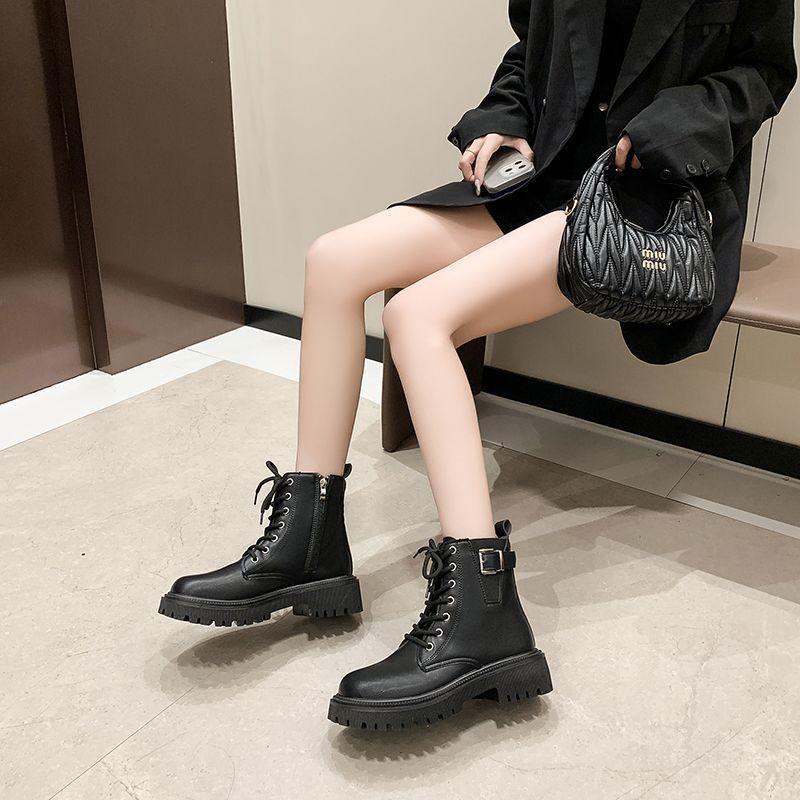 Thick-soled short boots, foreign-style British-style boots, 2025 autumn and winter new fashion versatile and comfortable soft-soled Martin boots for