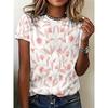 Printed Women's Short Sleeved Round Neck Casual T-shirt