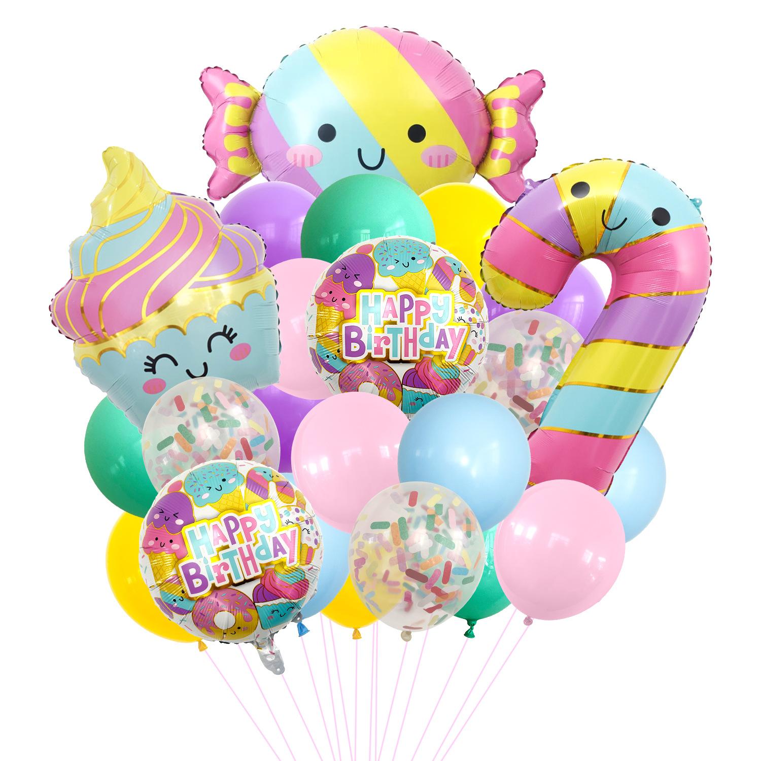 

Cute Ice Cream Candy Ice Cream Aluminum Film Balloon Set Children S Birthday Balloon Decoration Supplies cute ice cream set