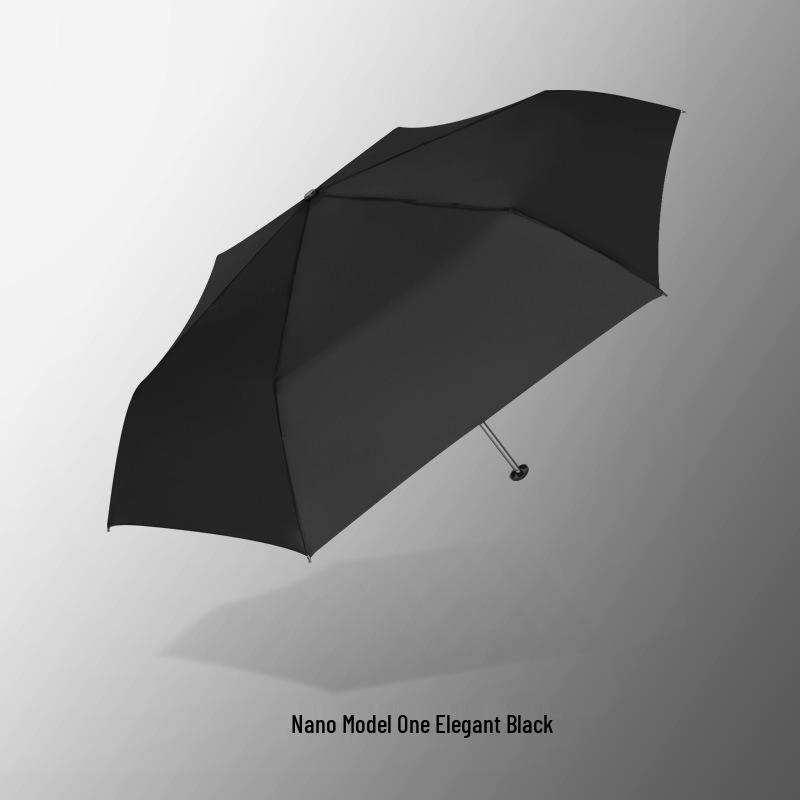 Nano Water-Repellent Ultralight Carbon Fiber Sunshade Umbrella Anti-UV with Black Glue, 110g