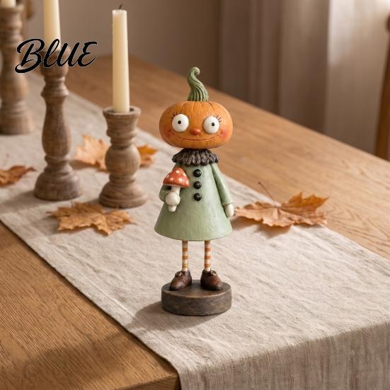 Decorative Shelf Figurines Halloween Pumpkin/Skeleton Figurine Resin Desktop Ornament Retro Cartoon Thanksgiving Home Decorations Humanoid