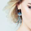 Handmade Elegant Blue Jellyfish Earrings Craft from Acrylic Materials for Casual Outings and Beach Vacations Daily Use