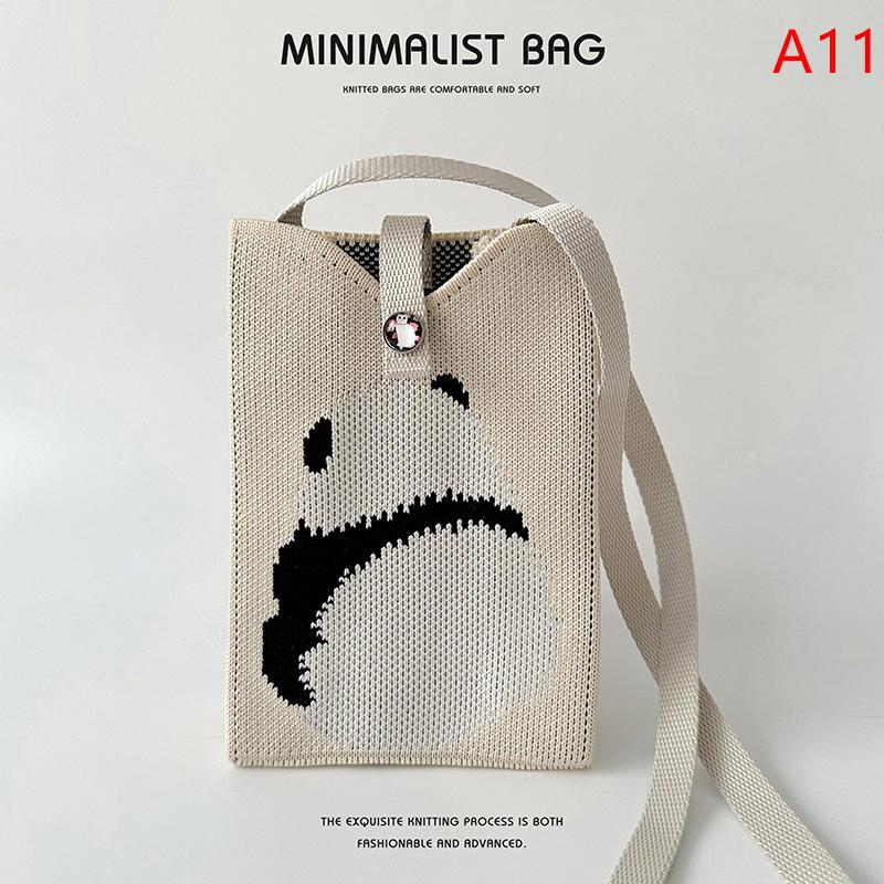 Mini Handy-Tasche Gestrickte Schulter-Umhängetaschen Tragbare Kleine Gewebte Geldbörse Vielseitige Handtasche für Frauen