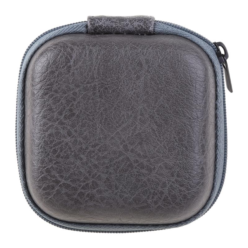 USB Data Cable Storage Bag Leather Earphone Headset Cover Mini Zipper Pouch Box for Most Headsets Drop Resistant