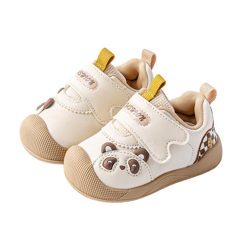 Unisex Toddler Leather Board Shoes Soft Anti-Slip Single Walking Sneakers for Baby Boys Girls