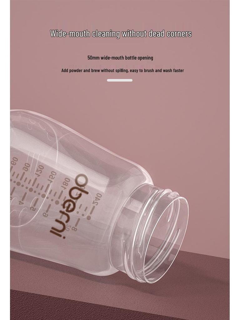 Oubeni 5cm Wide Mouth PP Anti-Colic Baby Bottle, Drop-Resistant Infant Milk Bottle.