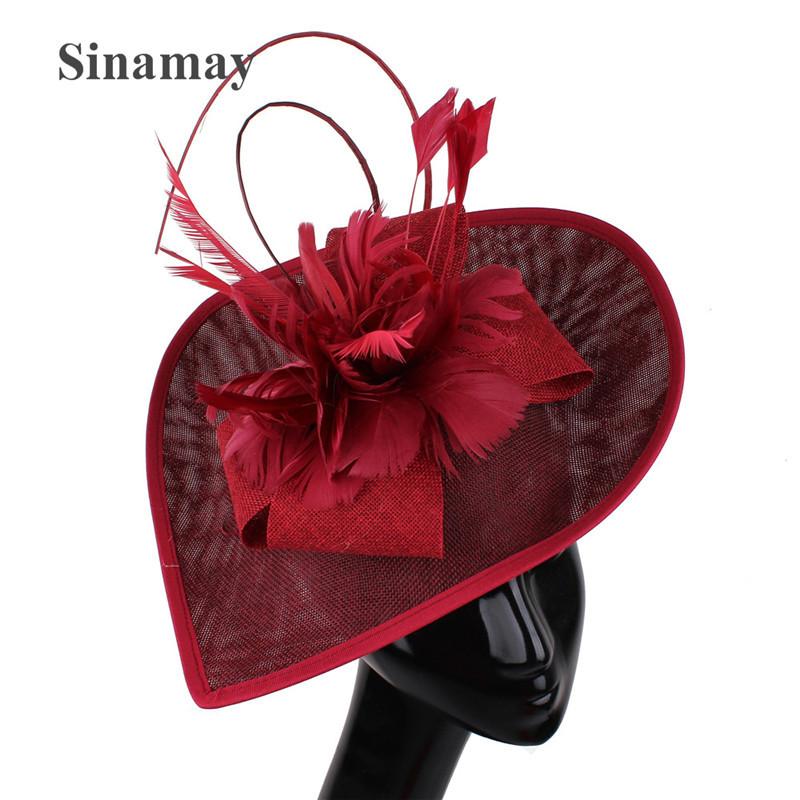 Off-White Linen Headgear Popular Bridal Hair Accessories Banquet Photo Top Hat Feather Headgear
