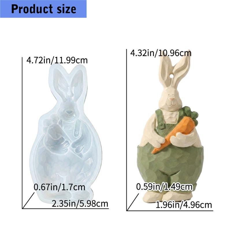 Carrot Rabbit Shape Silicone Making Tool Rabbit Casting Tool for Decorative Candle Making, Gypsum Ornament and Resin Craft