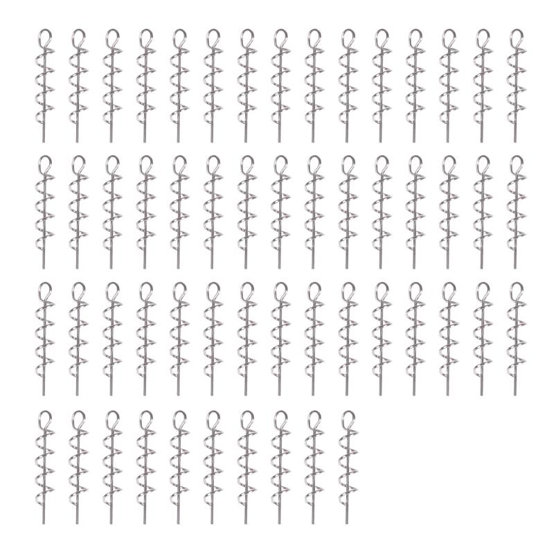 50Pcs Fishing Hook Spring Carps Fishing Hook Steel Swivels Spring Single Rings Explosions Hook Part Fishing Tackles D 3.3cm