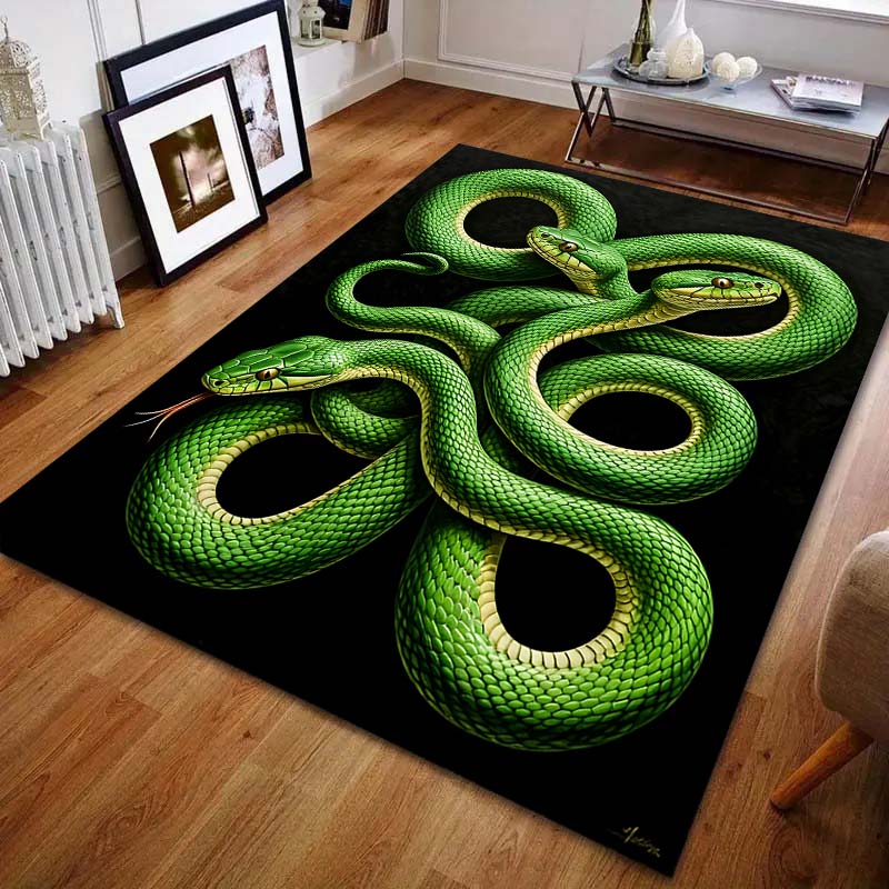 Multiple sizes Green snakes intertwined Carpet for Living Room Bedroom Sofa Home Decor Rus Non-slip Floor Mat Luxury Gift