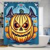 Spooky Halloween Pumpkin Shower Curtain Cartoon Decor for Bat Bathrooms Perfect Gift Idea