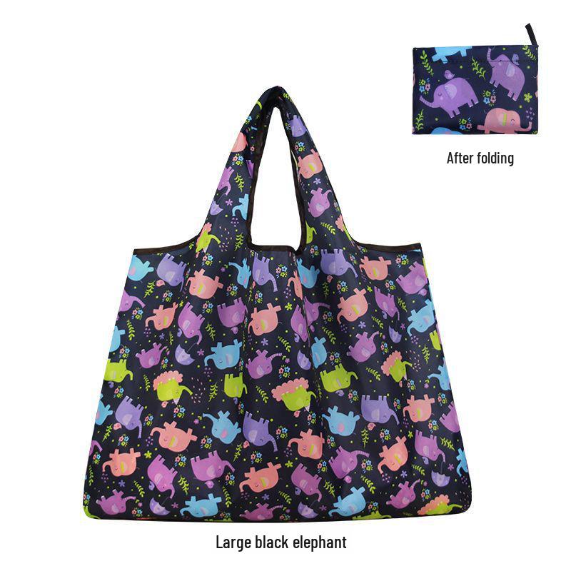 Women's Eco-Friendly Cute Cartoon Waterproof Shopping Bag - Lightweight and Foldable with Large Capacity