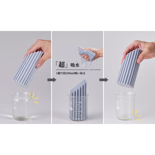 Nihon Clean Tech Absorbent Cleaning Sponge, 14cm Long X 9.5cm Short, 5.5cm Wide X 4.5cm Deep, PVA Sponge, Corner Cleaner, Absorbs Condensation, Quick-