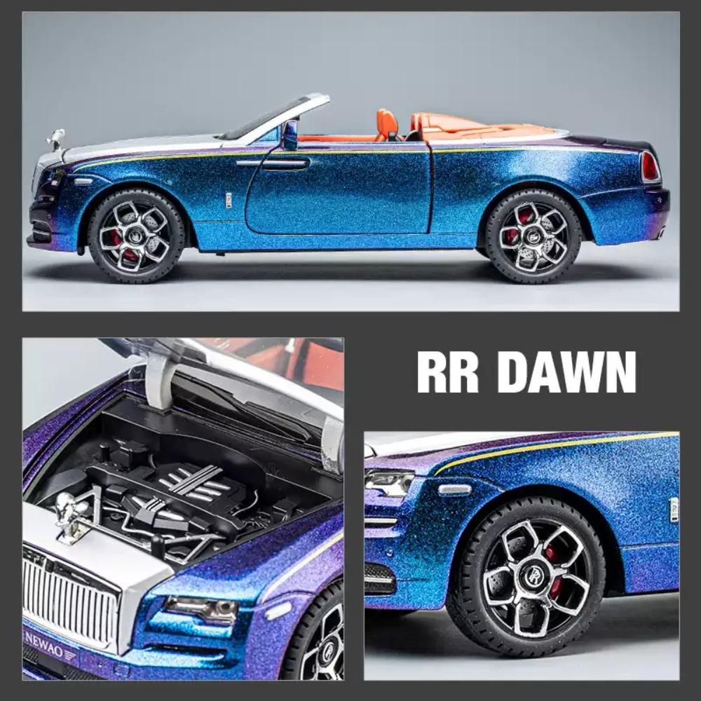 1:24 Rolls Royce Dawn Phantom Car Model Toy Simulation Convertible Sports Cars Sound Light Pull Back Models Collectible Item