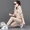 Women's Plush & Thick Fashion Suit: Loose Hooded Sweater Casual Wear Two-Piece Set for Autumn/Winter 2024