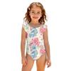 Girls One Piece Swimsuit Floral Print Sleeveless Ruffle Shoulder Design Lightweight Comfortable Fabric Suitable for Summer Beach Pool Swimwear