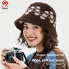 New Winter Outdoor Hat Men's Retro Floral Knit Fisherman Cap Women's Blend Wool Warm Thermal Hat Women