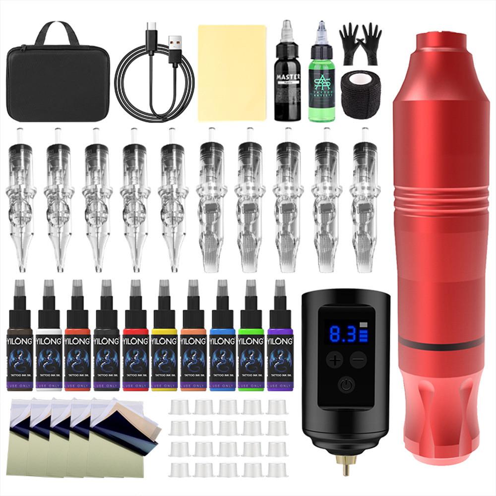Rechargeable Professional Tattoo Pen Set Integrated Needle Complete Set Beginner Tattoo Tool Equipment