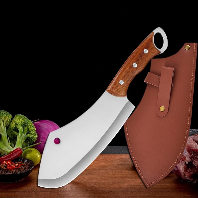 Forged Kitchen Chopping Slicing Cleaver Chef Cooking Butcher Knife Outdoors Barbecue Fishing Peeling Cutting Tools