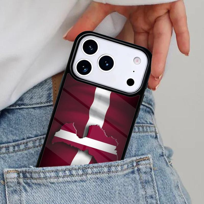Latvian Flag Coat Of Arms Phone Case for iPhone 17ProMax 12 13 14 15 16e 17 Pro Max Plus Air Cover