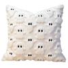 Halloween Throw Pillow Cover Decorative Ghost Pattern Pillowcase Soft Plush Faux Wool Cushions for Home Party Supplies