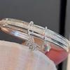 Butterfly Nickel Silver-Plated Bangle - Three Lives, Two Worlds Bracelet: Valentine's Gift for Her