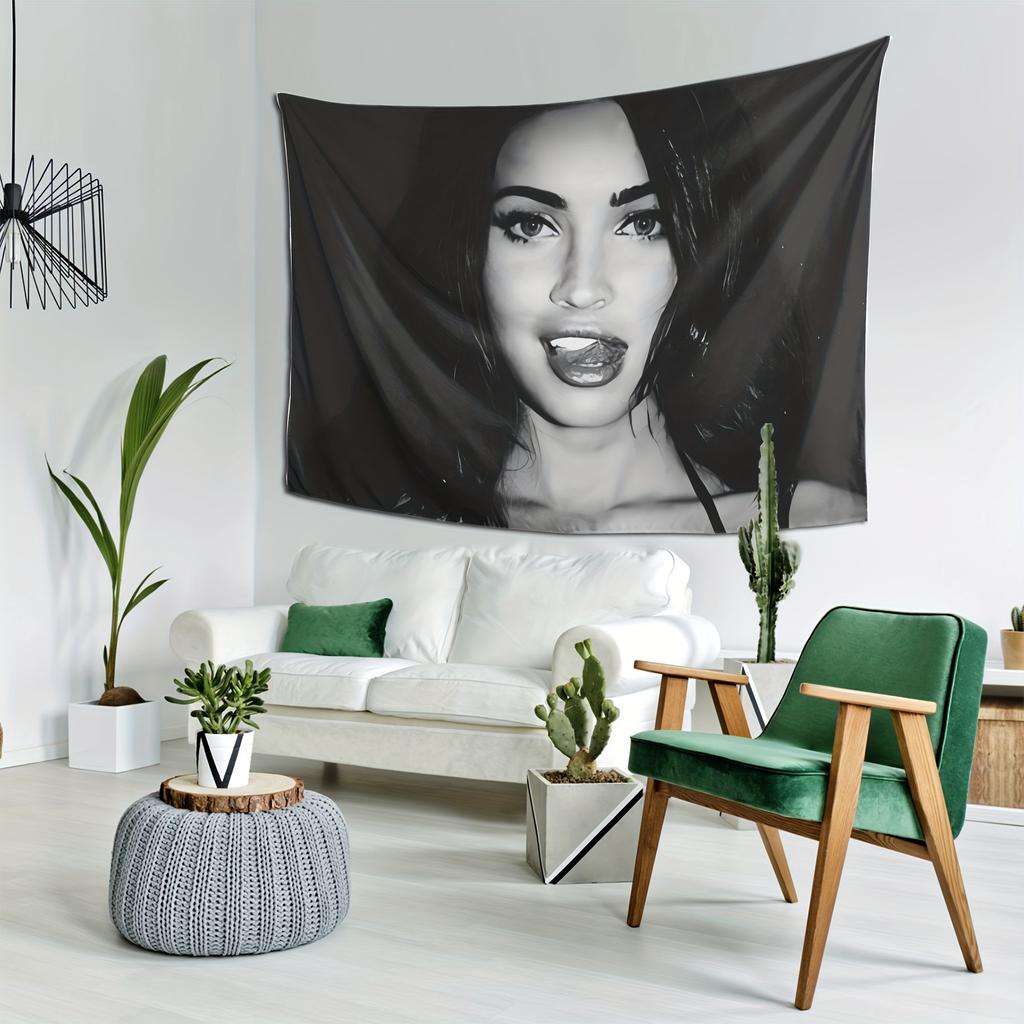 MEGAN FOX Wall Tapestry High Definition Printed Horizontal Wall Hanging for Living Room Bedroom Office Party Birthday Valentine
