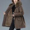 Parka mi-long pour femme: Manteau ample en coton automne/hiver 2024, doublé polaire, vêtement d'extérieur épaissi