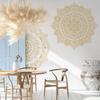 4 Pcs Gold Boho Mandala Wall Sticker PVC Wall Stickers Decor Half Mandala Wall Decal  Bedroom